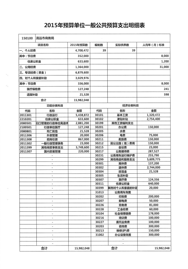 商务局明细表