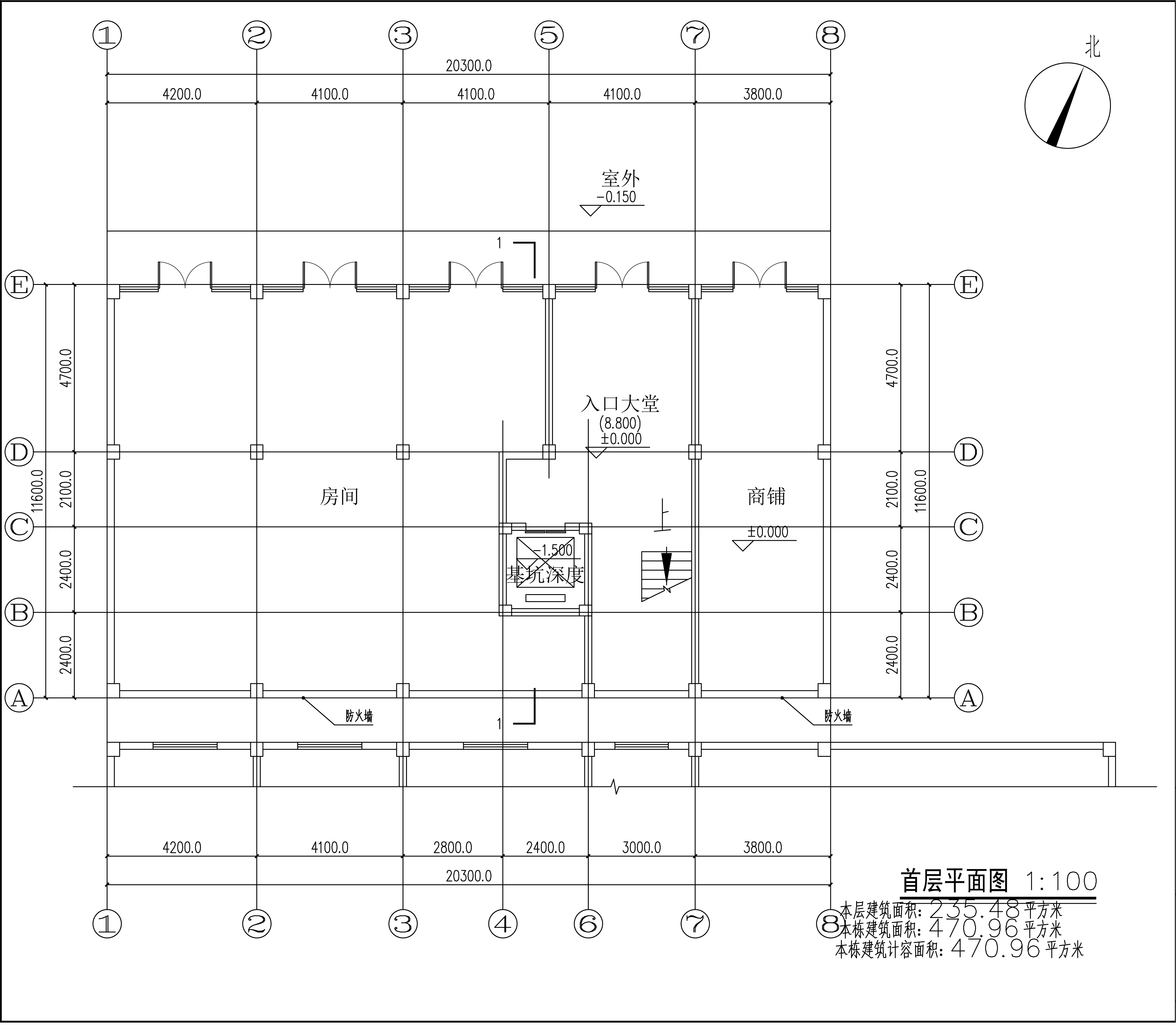 冯宅住宅楼项目-t3-Model首层平面图.jpg