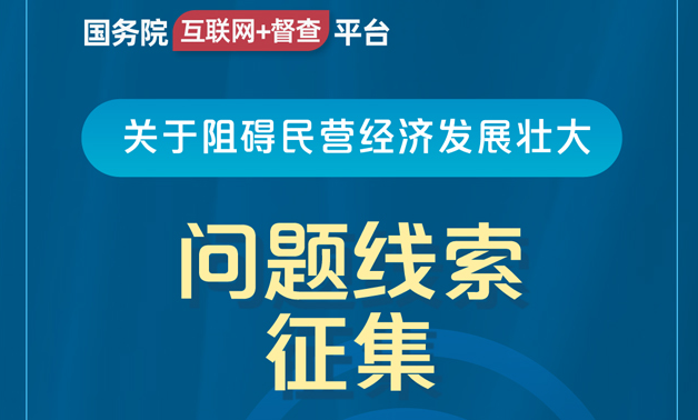 国务院“互联网+督查”平台公开征集阻碍民营经济发展壮大问题线索