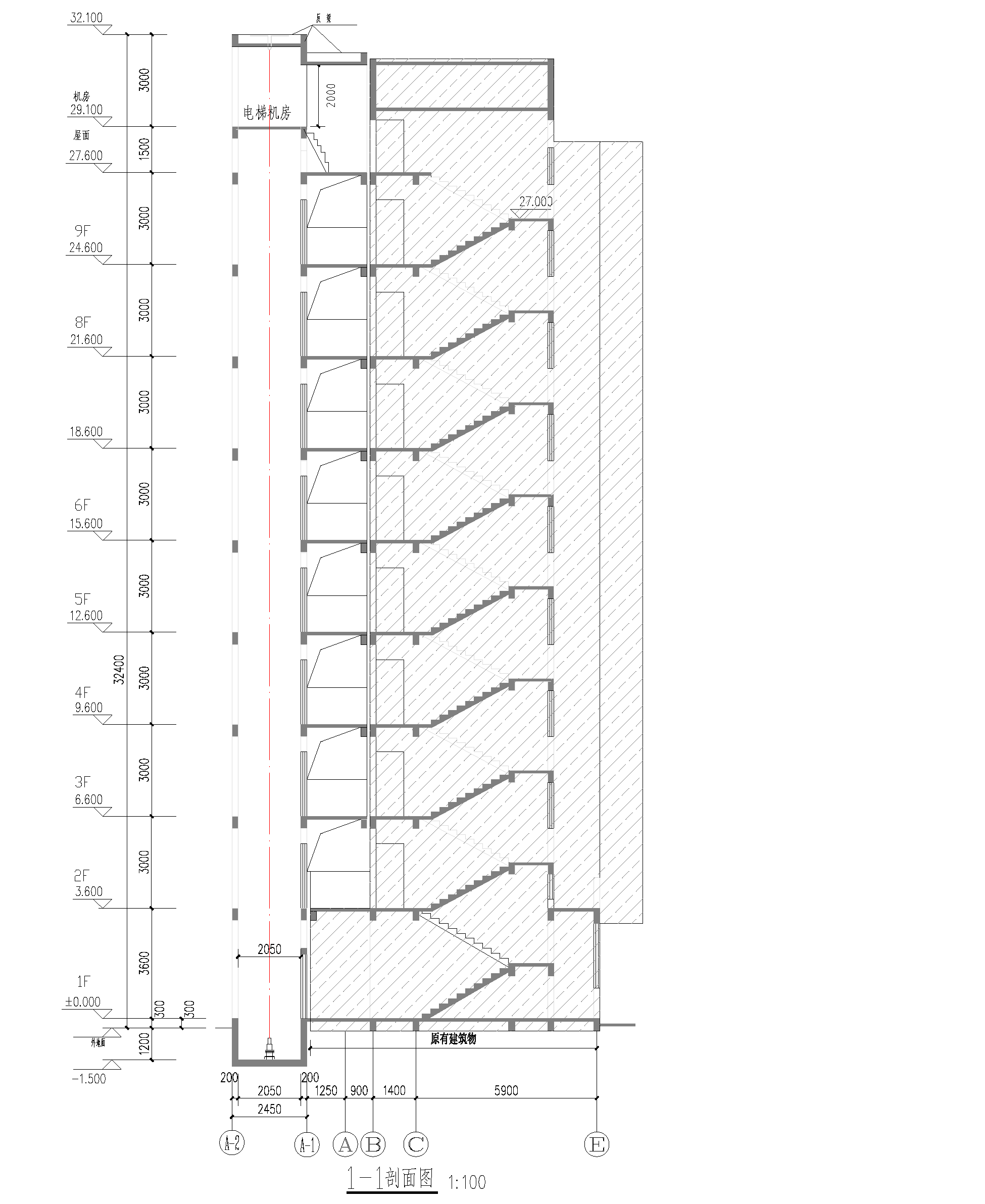 清远市新城锦霞路1号八座东梯加装电梯建设项目剖面图.png