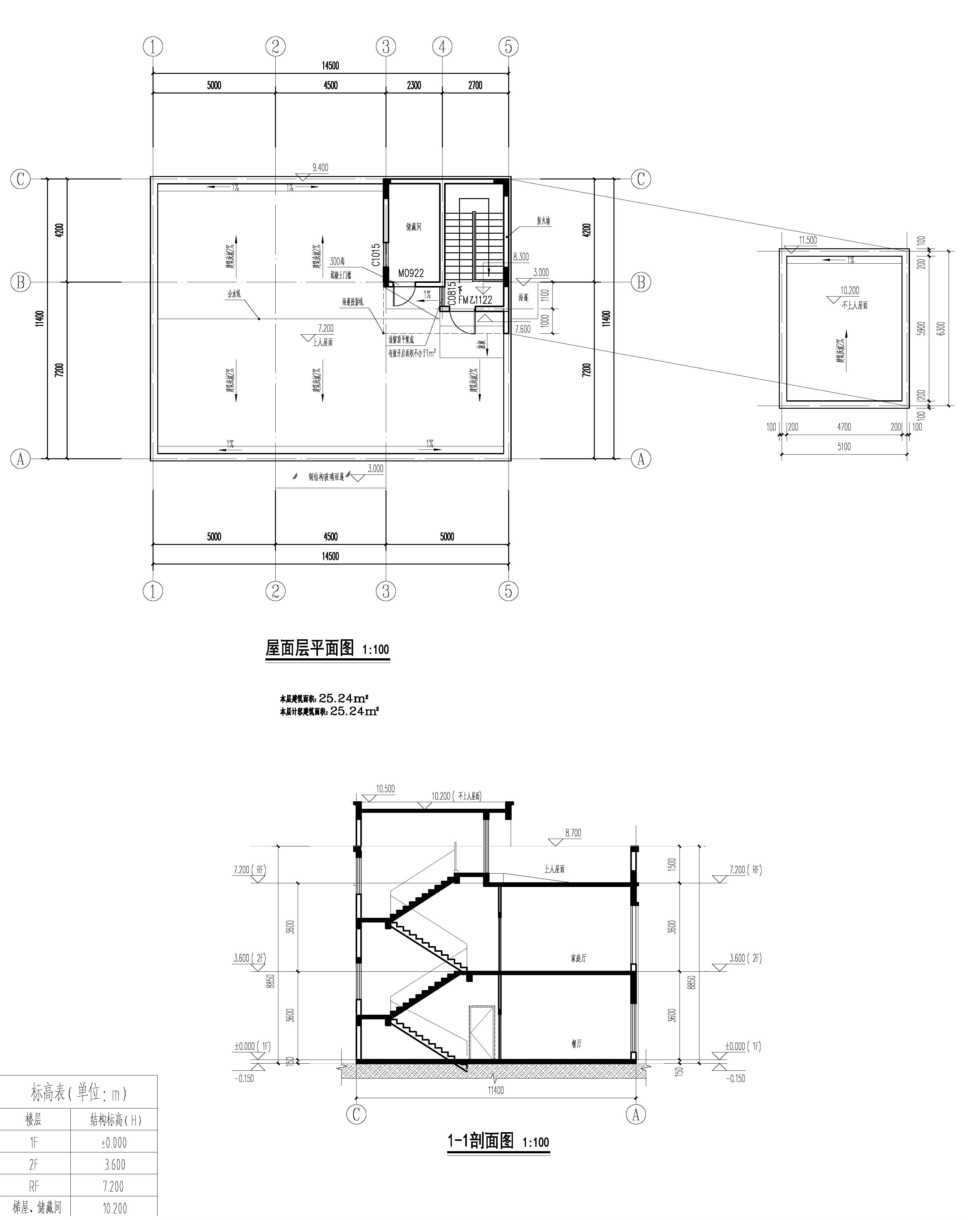4_JS-02_屋面层平面图  1-1剖面图.jpg