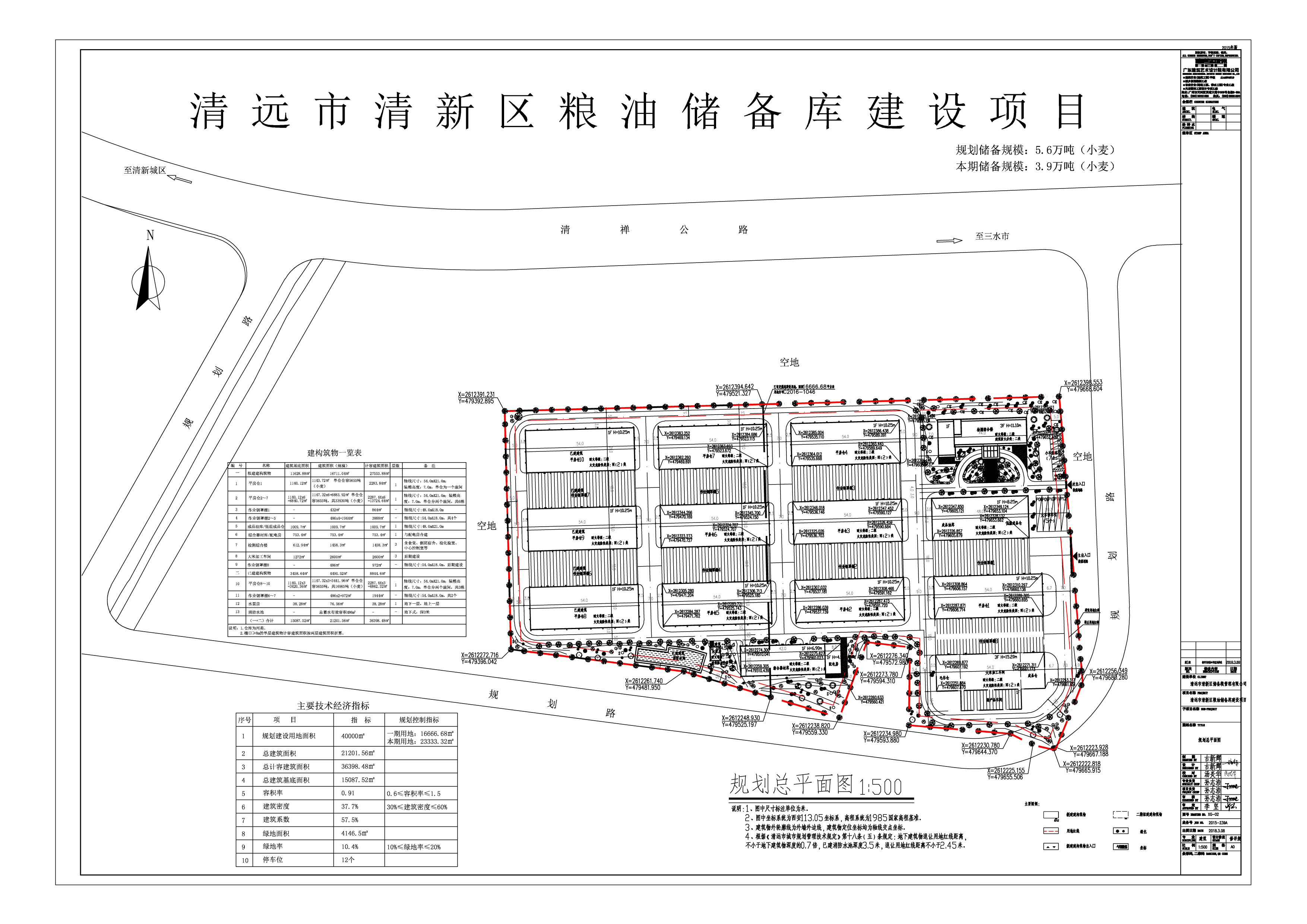 清远市清新区粮油储备库建设项目修建性详细规划批前公示